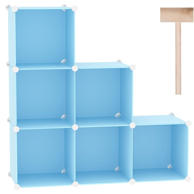 C&AHOME Plastic 6-Cube Blue UPCS06L