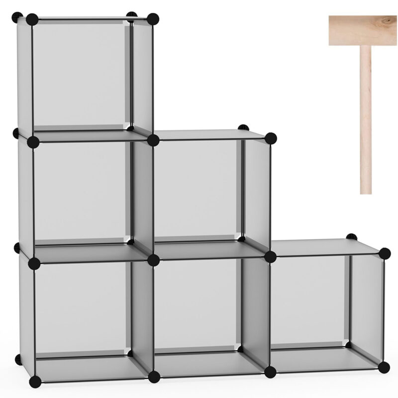 C&AHOME Plastic 6-Cube Grey UPCS06G