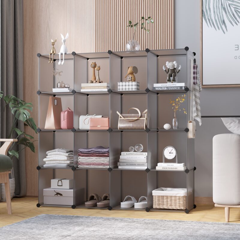 C&AHOME Plastic 16-Cube Grey UPCS16G - Image 2