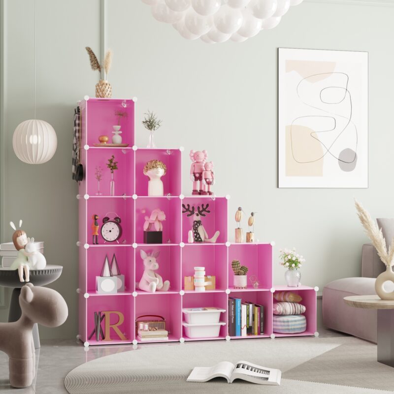 C&AHOME Plastic 16-Cube Pink UPCS16P - Image 3