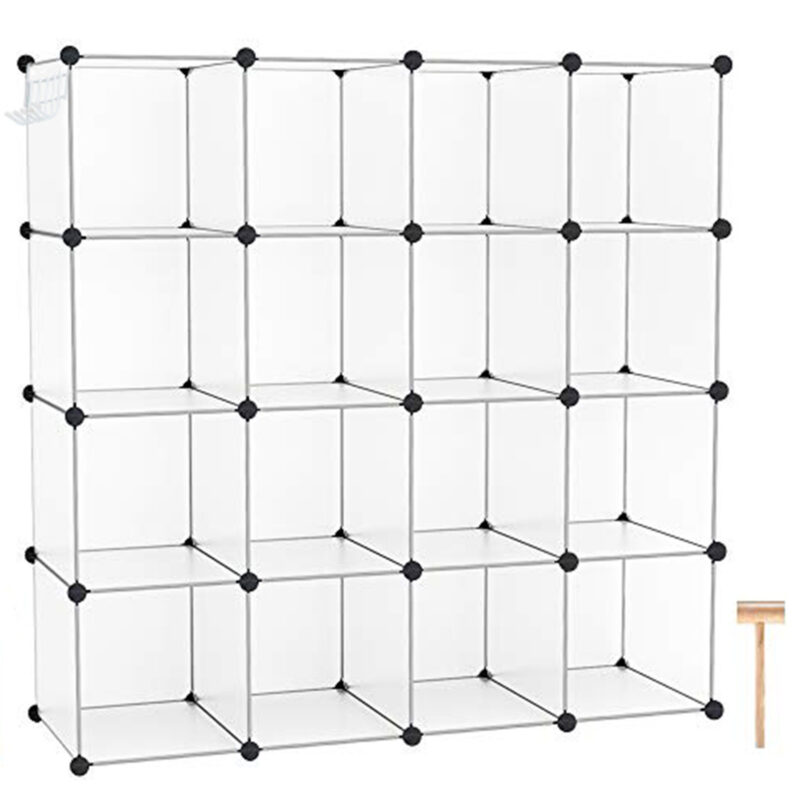 C&AHOME Plastic 16-Cube Transparent SUM3016W