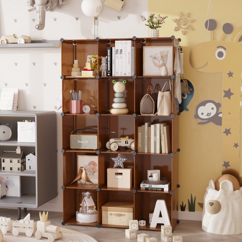 C&AHOME Plastic 16-Cube Cocoa UPCS16C - Image 4