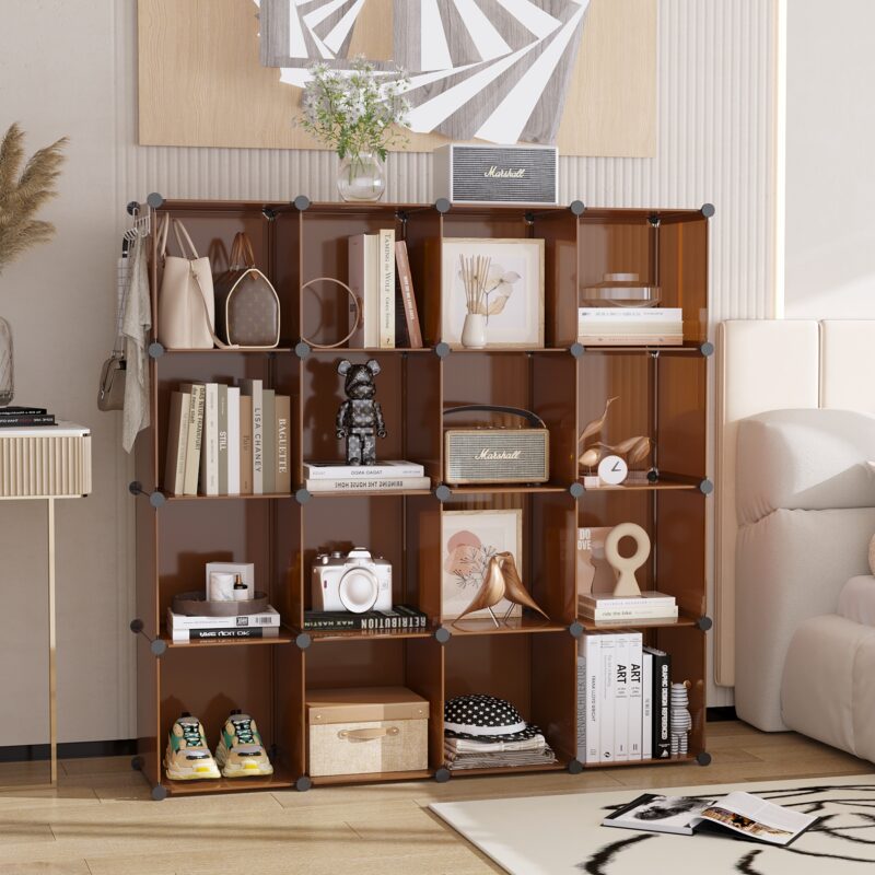 C&AHOME Plastic 16-Cube Cocoa UPCS16C - Image 2