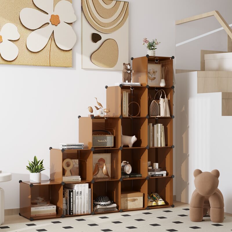 C&AHOME Plastic 16-Cube Cocoa UPCS16C - Image 3
