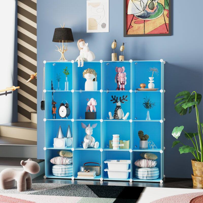 C&AHOME Plastic 16-Cube Blue UPCS16L - Image 2