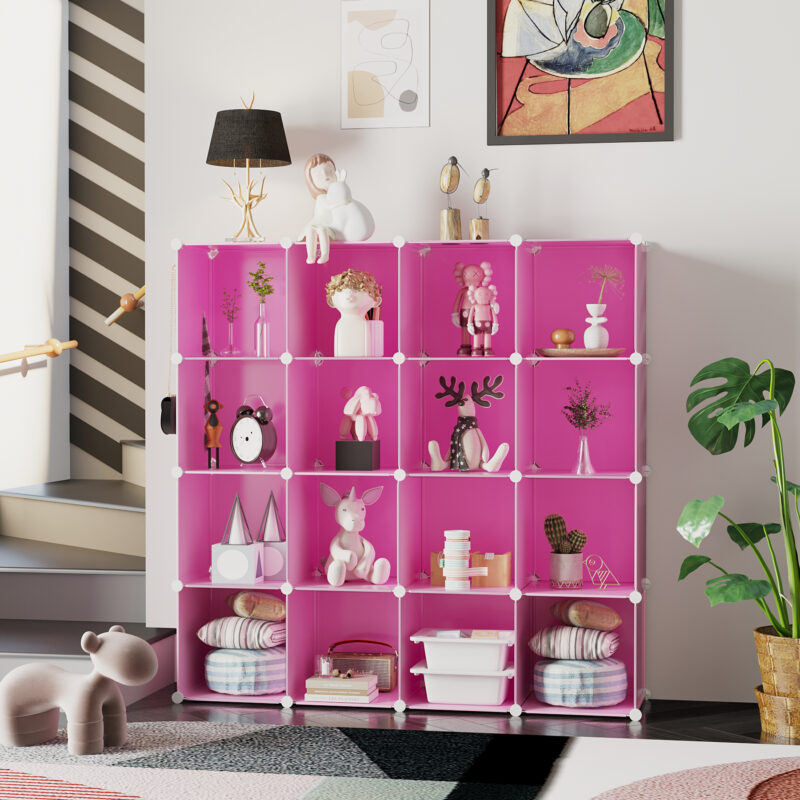 C&AHOME Plastic 16-Cube Pink UPCS16P - Image 2