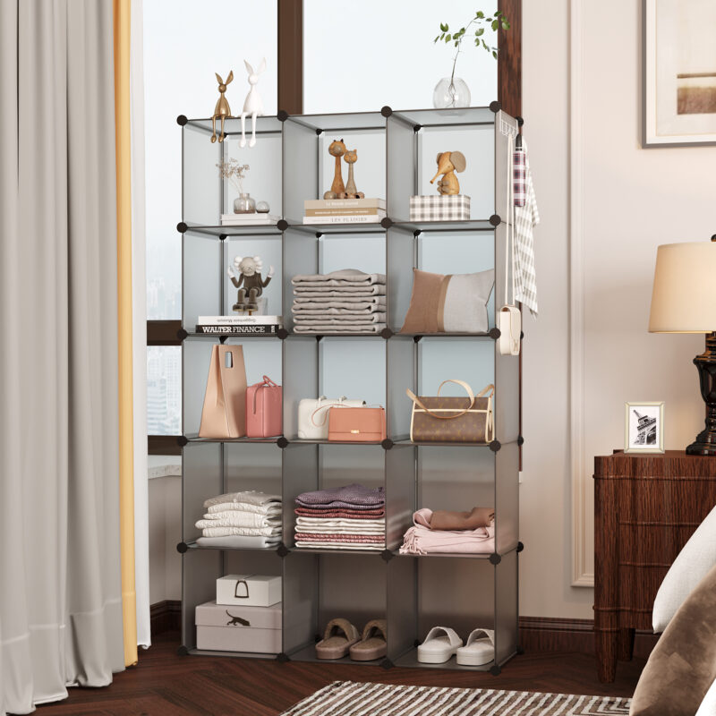 C&AHOME Plastic 16-Cube Grey UPCS16G - Image 4