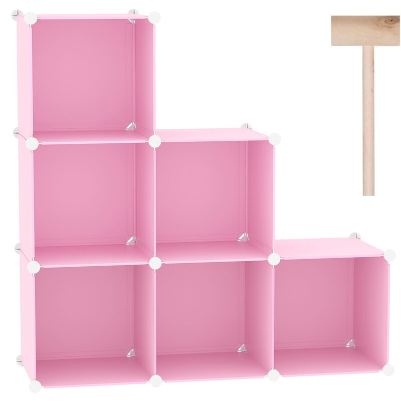 C&AHOME Plastic 6-Cube Pink UPCS06P