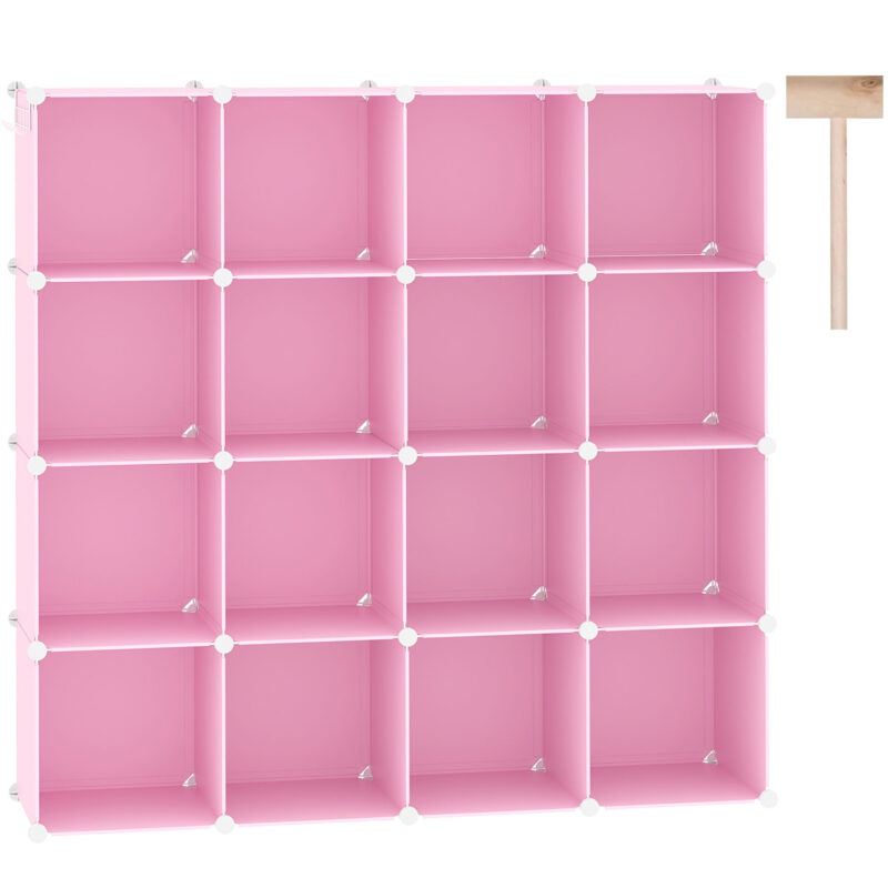 C&AHOME Plastic 16-Cube Pink UPCS16P