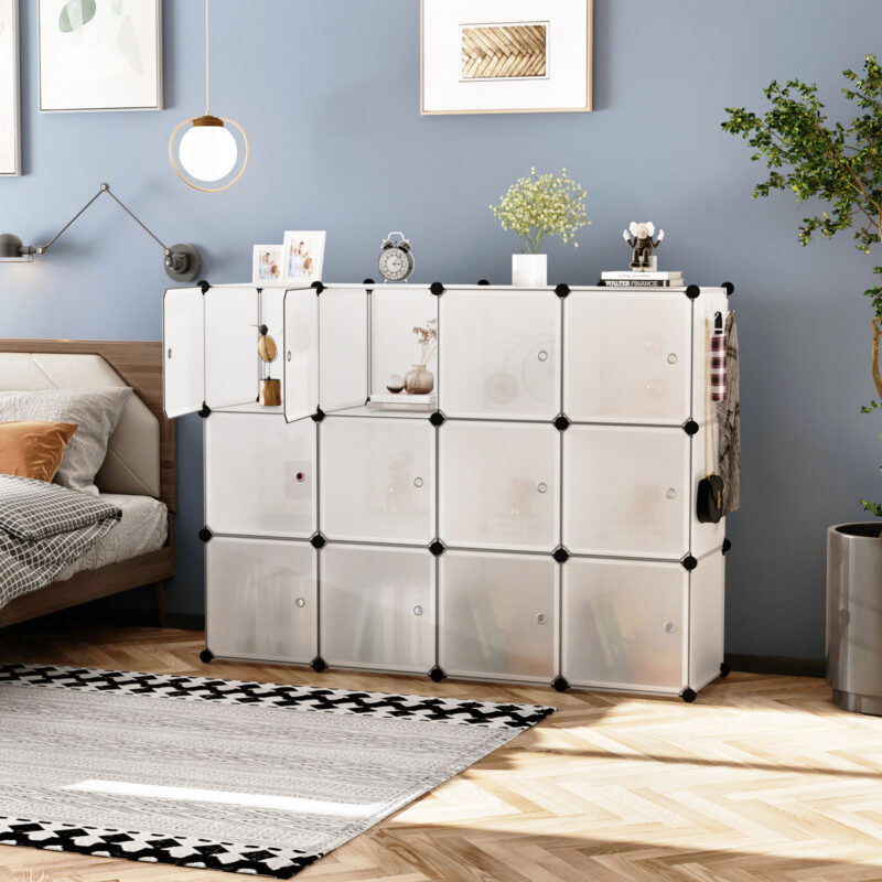 C&AHOME Plastic 12-Cube with Doors Transparent - Image 4