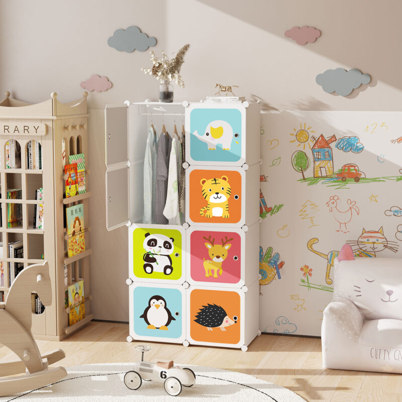 C&AHOME Kids Cartoon 8-Cube Storage Milky - Image 3
