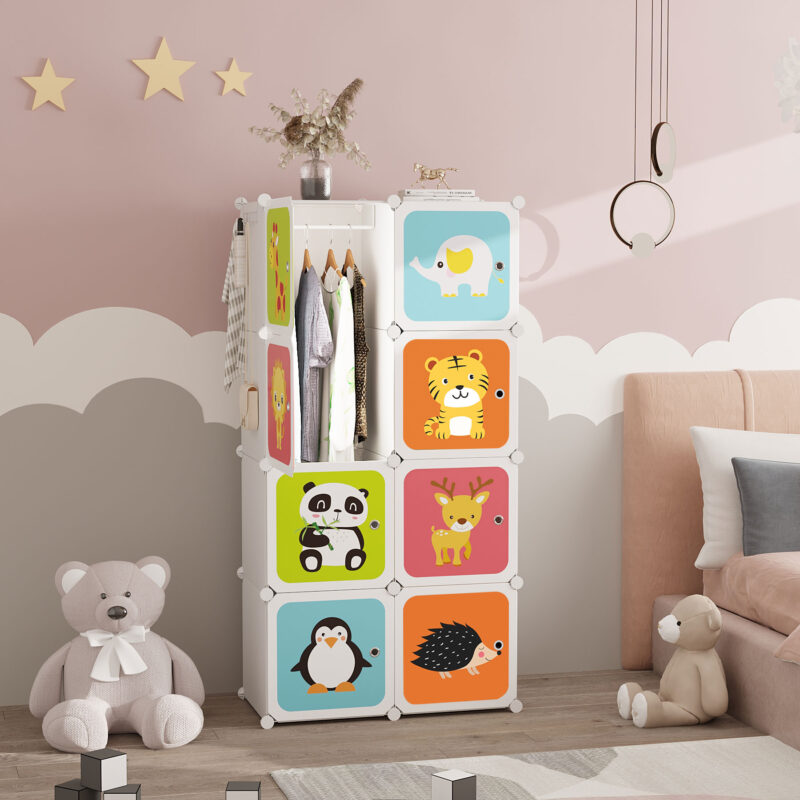 C&AHOME Kids Cartoon 8-Cube Storage Milky - Image 2
