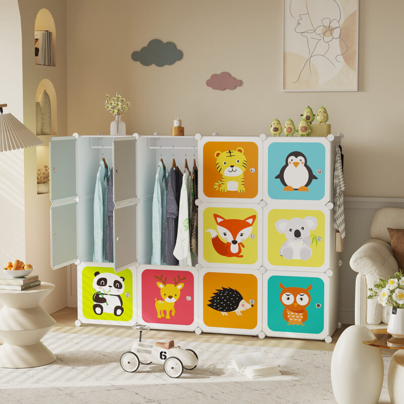 C&AHOME Kids Cartoon 12-Cube Storage Milky - Image 5