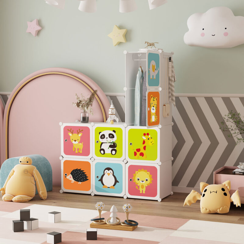 C&AHOME Kids Cartoon 8-Cube Storage Milky - Image 4