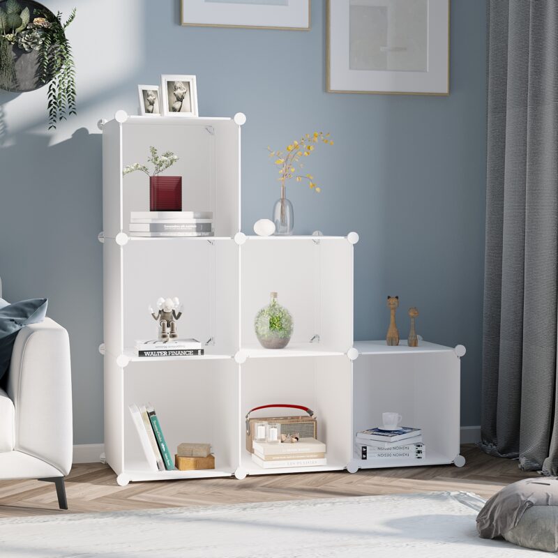 C&AHOME Plastic 6-Cube Milky UPCS06M - Image 2