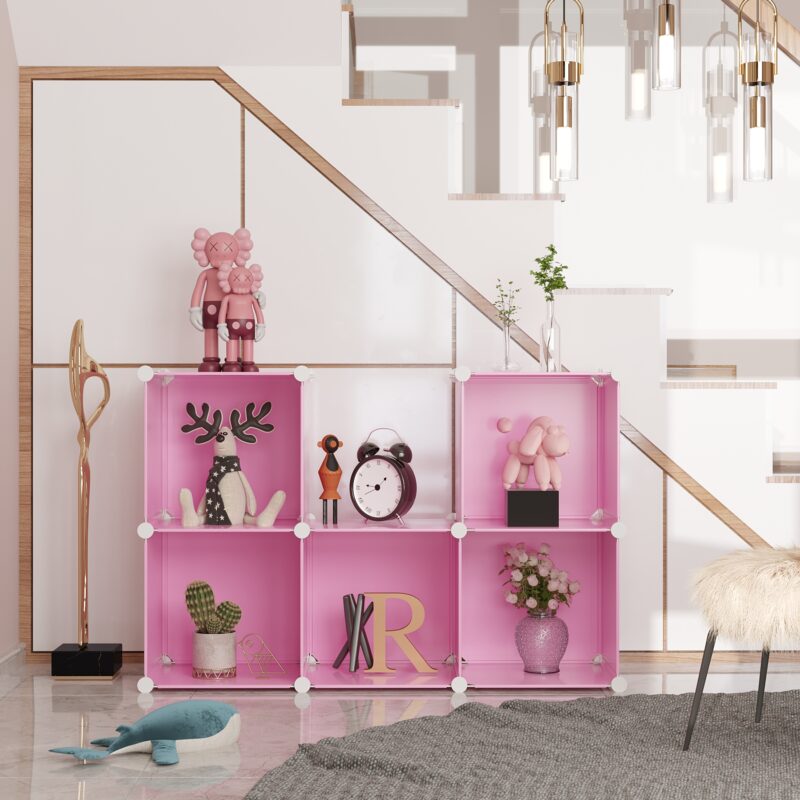 C&AHOME Plastic 6-Cube Pink UPCS06P - Image 4
