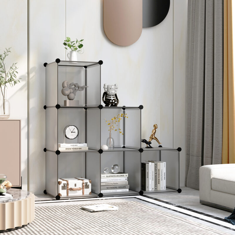 C&AHOME Plastic 6-Cube Grey UPCS06G - Image 2