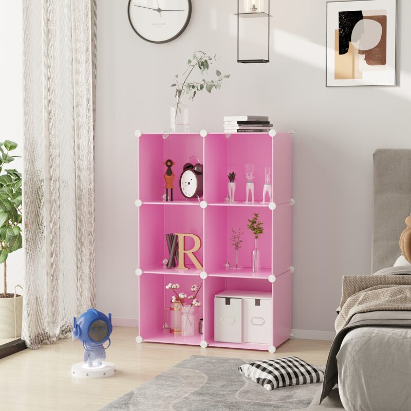 C&AHOME Plastic 6-Cube Pink UPCS06P - Image 3
