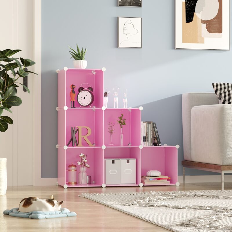 C&AHOME Plastic 6-Cube Pink UPCS06P - Image 2