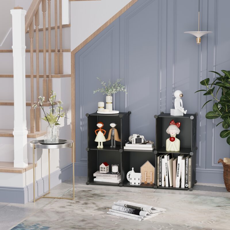C&AHOME Plastic 6-Cube Black SHS3506A - Image 4