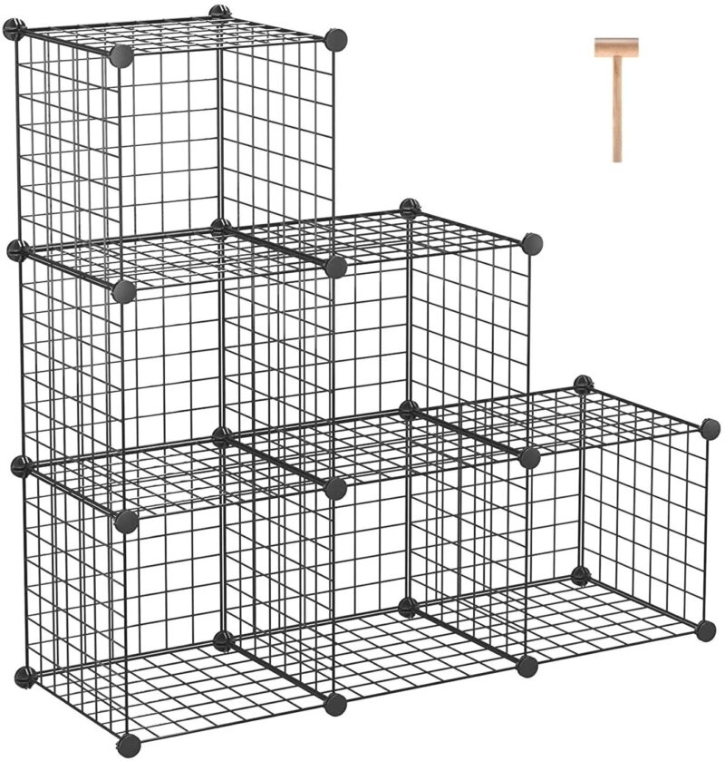 C&AHOME Wire Cube Storage, 6 - Cube Organizer Metal C Grids, Black, TWJ3006B