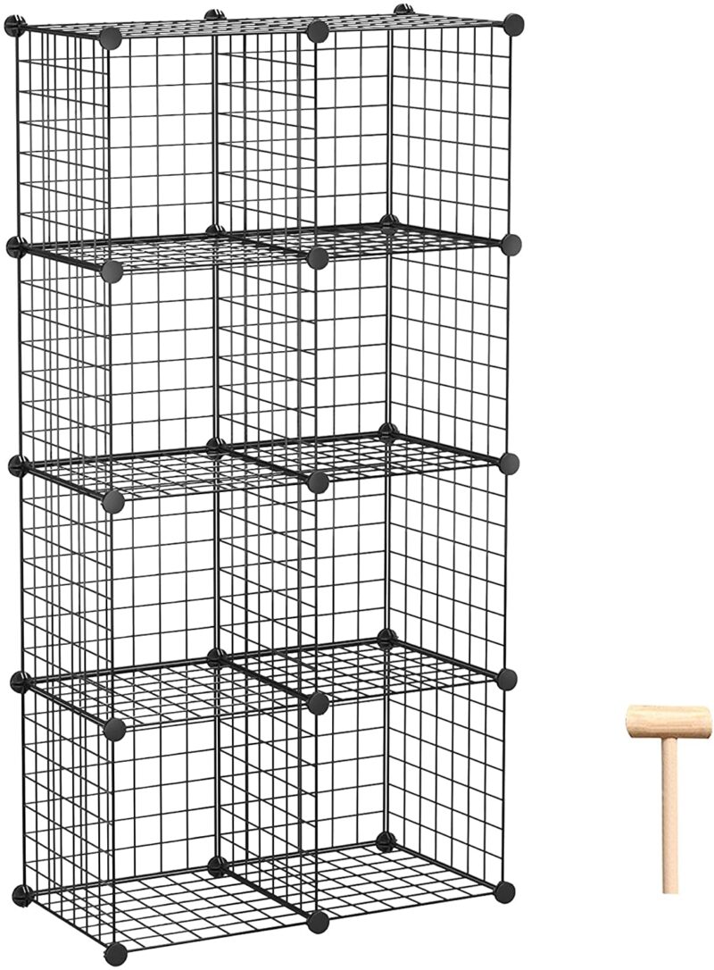 C&AHOME Wire Cube Storage, 8 – Cube Organizer Metal C Grids, Black, TWJ3008B