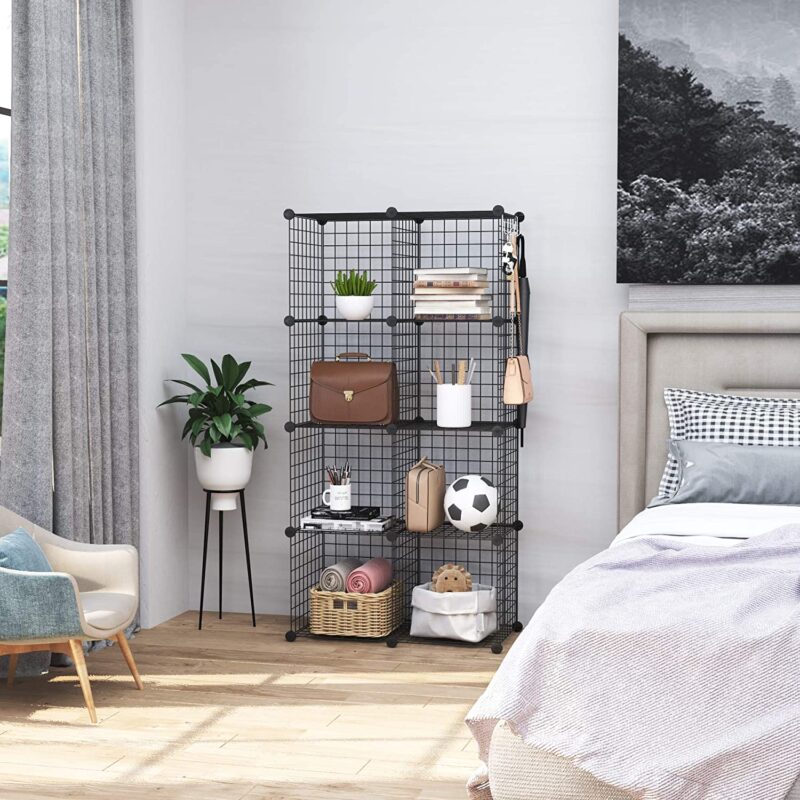C&AHOME Wire Cube Storage, 8 – Cube Organizer Metal C Grids, Black, TWJ3008B - Image 2
