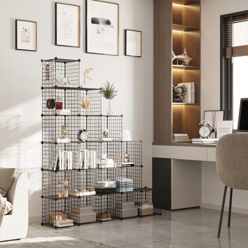 C&AHOME Wire Cube Storage, 20-Cube Organizer Metal, C Grids Storage, Black UWCSM20B - Image 3
