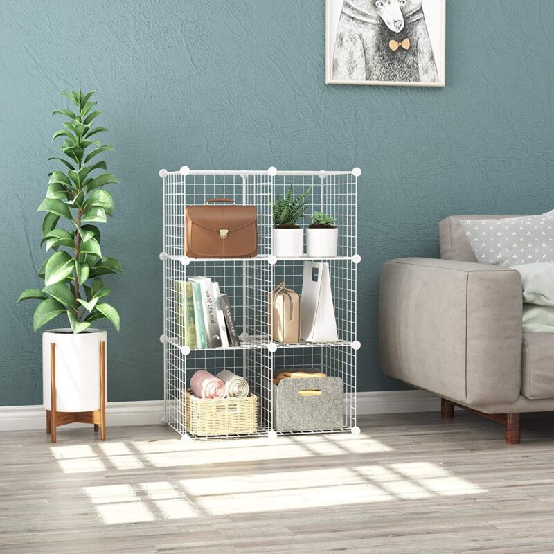 C&AHOME Wire Cube Storage, 6 - Cube Organizer Metal C Grids, White, TWJ3006A - Image 3