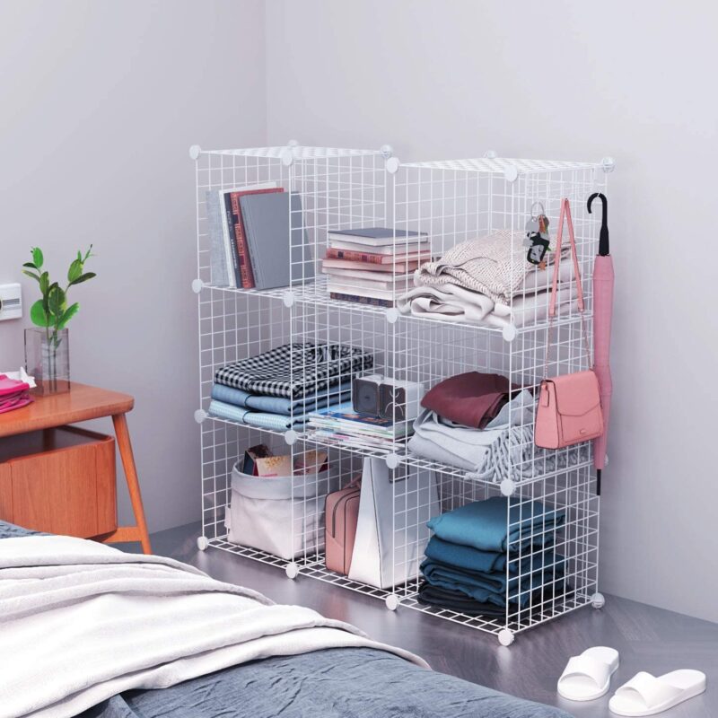 C&AHOME Wire Cube Storage, 8 – Cube Organizer Metal C Grids, White, TWJ3008A - Image 2