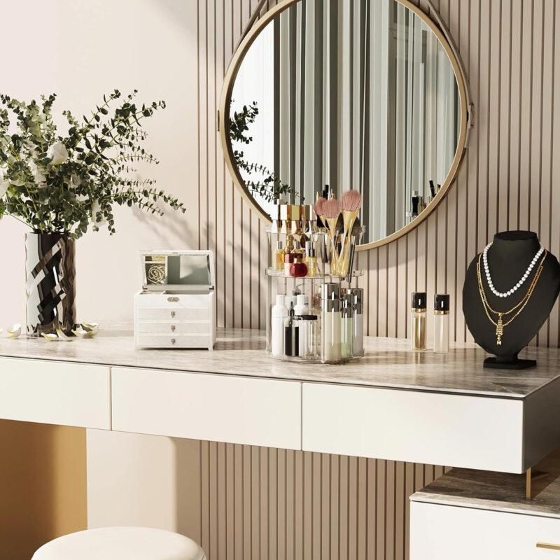 C&AHOME 360 Rotating Makeup Organizer,Make up Display Shelf, Clear URMOP360C - Image 4
